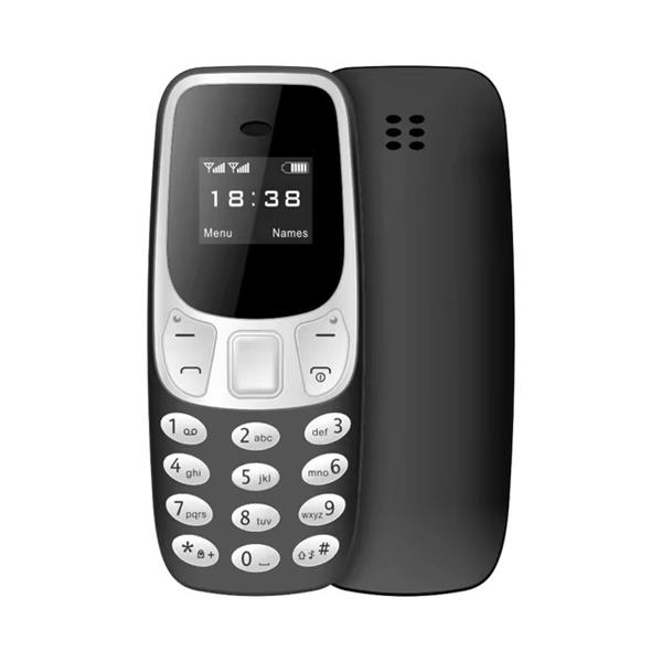 Grote foto bm10 mini telefoon 0.66 inch hd scherm dual sim dumphone gsm zwart telecommunicatie mobieltjes