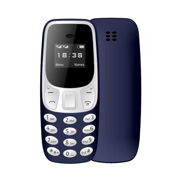 Grote foto bm10 mini telefoon 0.66 inch hd scherm dual sim dumphone gsm blauw telecommunicatie mobieltjes
