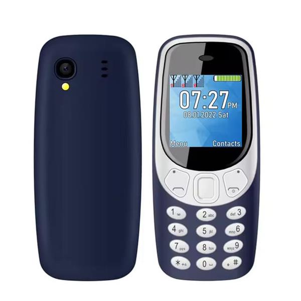 Grote foto q3308 mini telefoon 1.33 inch hd scherm dual sim 600mah batterij dumphone gsm blauw telecommunicatie mobieltjes