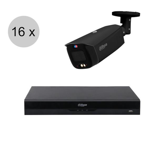 Grote foto dahua 4mp ip cameraset tioc 16 bullet camera actieve afschrikking motorzoom 40m ips164 audio tv en foto videobewakingsapparatuur