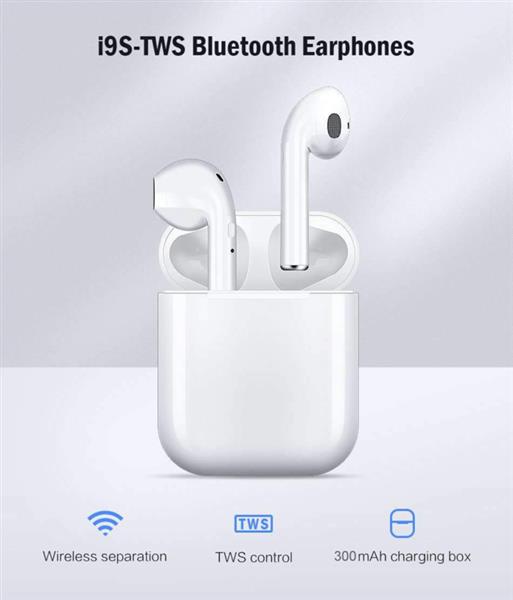 Grote foto bluetooth in ear oortjes in ear draadloos geen airpods i9s wit audio tv en foto koptelefoons