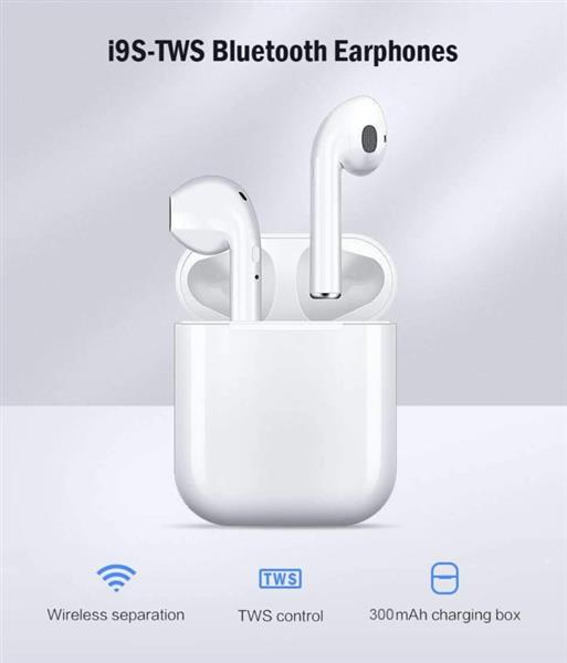 Grote foto bluetooth in ear oortjes in ear draadloos geen airpods i9s wit audio tv en foto koptelefoons