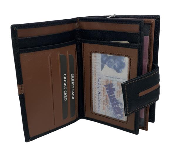 Grote foto leren rits portemonnee met overslag merk flores lederwaren kleding dames sieraden