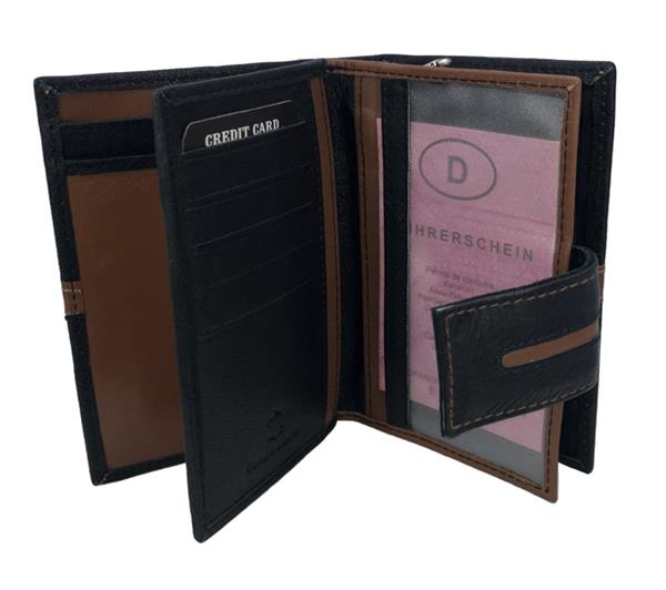 Grote foto leren rits portemonnee met overslag merk flores lederwaren kleding dames sieraden