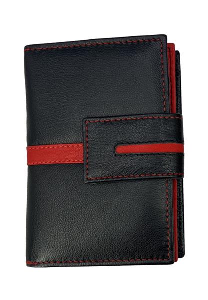 Grote foto leren rits portemonnee met overslag merk flores lederwaren kleding dames sieraden