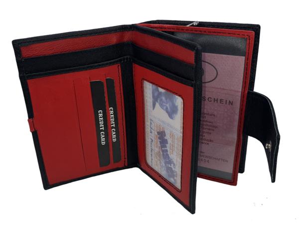 Grote foto leren rits portemonnee met overslag merk flores lederwaren kleding dames sieraden