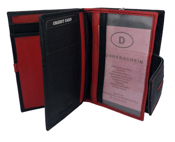 Grote foto leren rits portemonnee met overslag merk flores lederwaren kleding dames sieraden