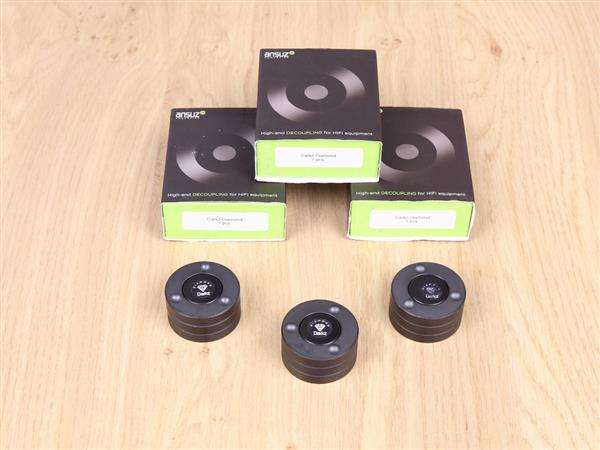 Grote foto ansuz acoustics darkz diamond highend audio resonance control tuning feet set of 3 audio tv en foto algemeen