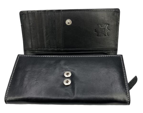 Grote foto leren portemonnee met overslag merk flores lederwaren kleding dames sieraden