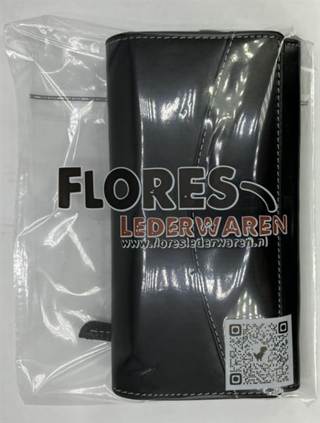 Grote foto leren portemonnee met overslag merk flores lederwaren kleding dames sieraden