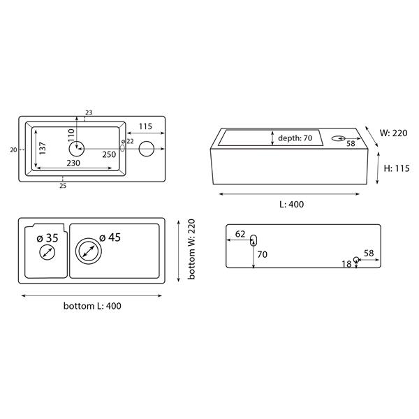 Grote foto fontein hura l wit h11 5 x b40 x d22 cm huis en inrichting complete badkamers