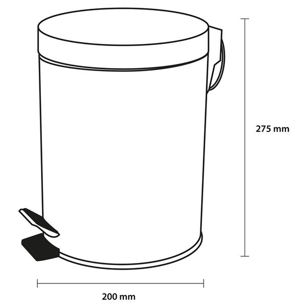 Grote foto pedaalemmer prullenbak 5 liter 27.5 x 20 cm chroom huis en inrichting complete badkamers