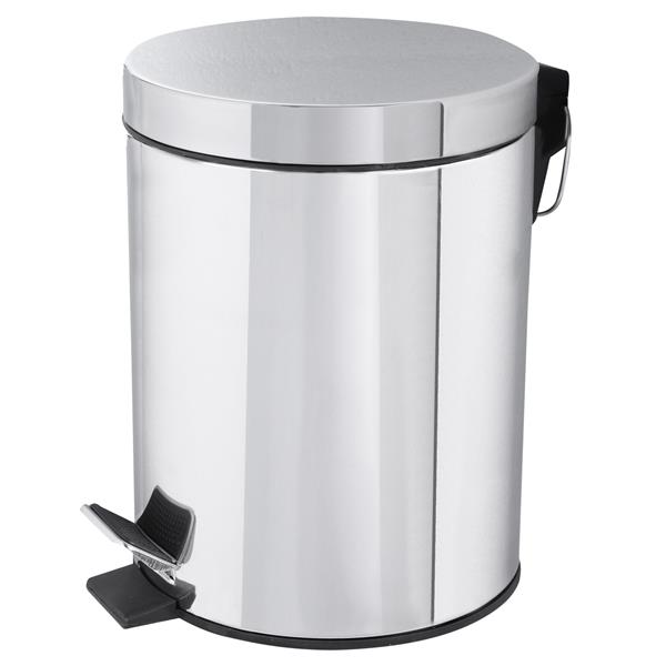Grote foto pedaalemmer prullenbak 5 liter 27.5 x 20 cm chroom huis en inrichting complete badkamers