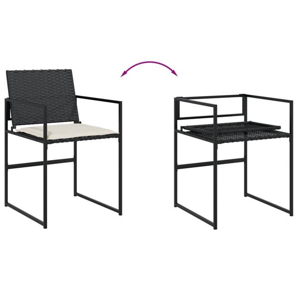 Grote foto vidaxl 9 delige tuinset poly rattan zwart tuin en terras tuinmeubelen