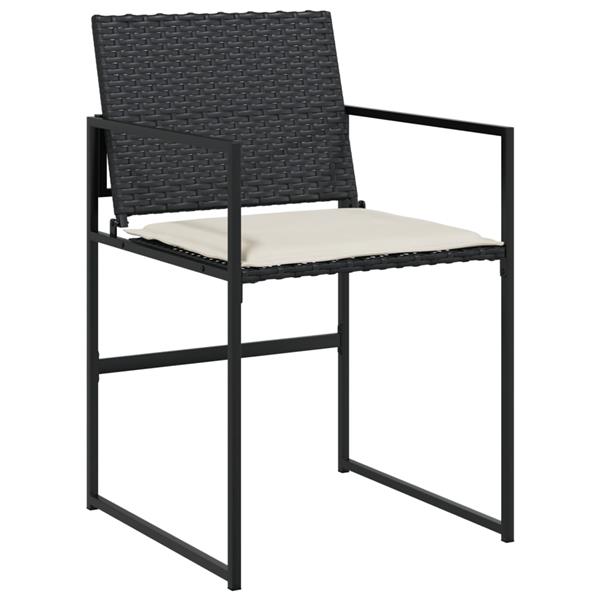 Grote foto vidaxl 7 delige tuinset met kussens poly rattan zwart tuin en terras tuinmeubelen