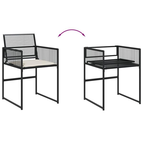 Grote foto vidaxl 7 delige tuinset met kussens poly rattan zwart tuin en terras tuinmeubelen