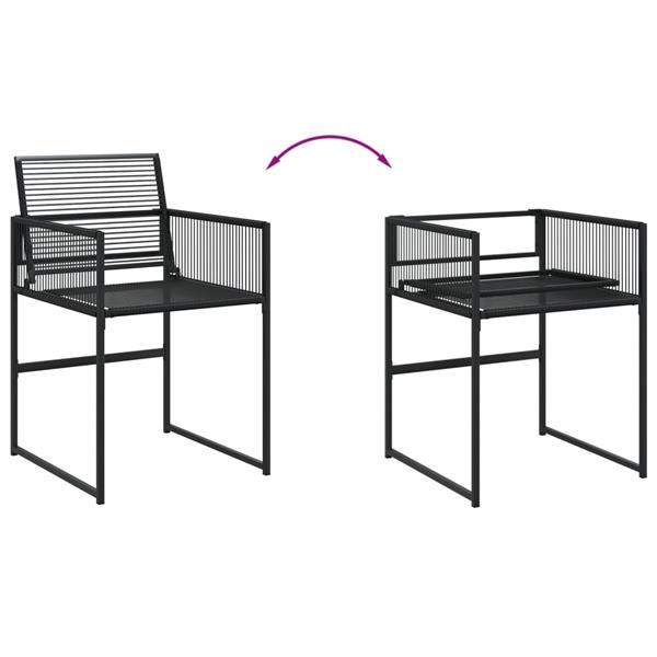 Grote foto vidaxl 7 delige tuinset poly rattan zwart tuin en terras tuinmeubelen