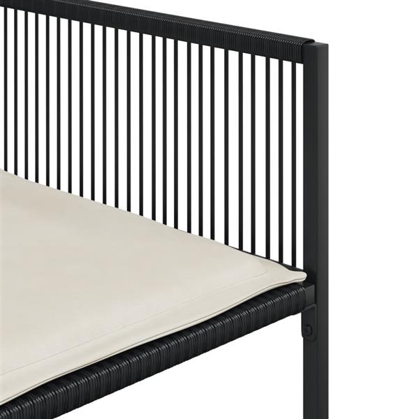 Grote foto vidaxl 5 delige tuinset met kussens poly rattan zwart tuin en terras tuinmeubelen