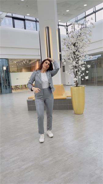Grote foto broek chastar 82090 silver kleding dames broeken en pantalons