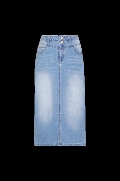 Grote foto bellemijn denim rok 24vng01 lichtblauw kleding dames jurken en rokken