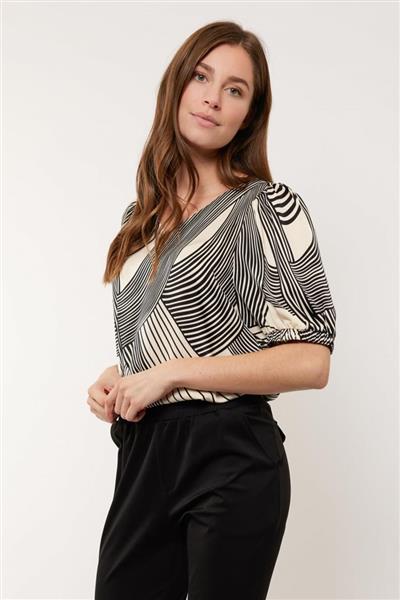 Grote foto beau top 24vfg12 zand zwart kleding dames t shirts
