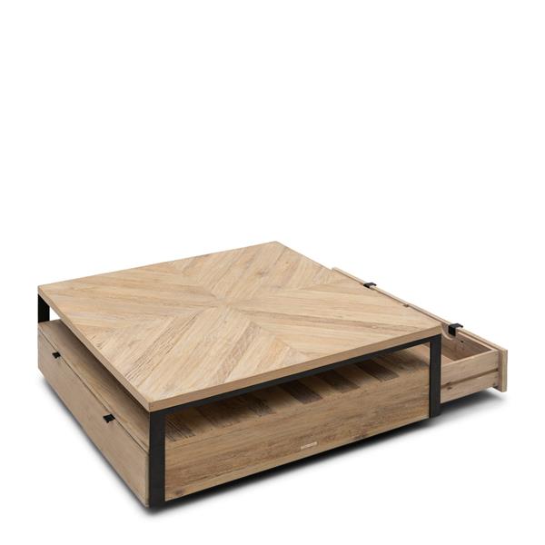 Grote foto salontafel milan parquet 90x90 huis en inrichting woningdecoratie