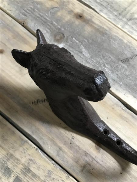 Grote foto kapstok als een paard haak in antiek bruin tuin en terras tuindecoratie