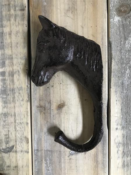 Grote foto kapstok als een paard haak in antiek bruin tuin en terras tuindecoratie