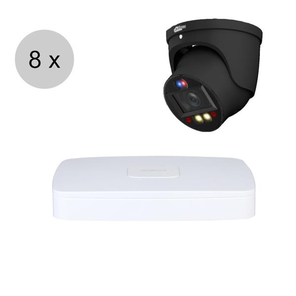 Grote foto dahua 4mp ip cameraset tioc 8 turret dome camera actieve afschrikking motorzoom 40m ip audio tv en foto videobewakingsapparatuur