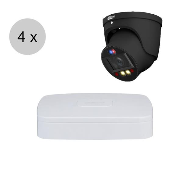 Grote foto dahua 4mp ip cameraset tioc 4 turret dome camera actieve afschrikking motorzoom 40m ip audio tv en foto videobewakingsapparatuur