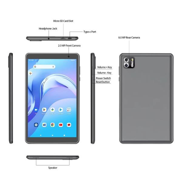 Grote foto b8 tablet 8 inch display 64 gb opslag 2 mp 8 mp camera 5000mah batterij roze telecommunicatie mobieltjes