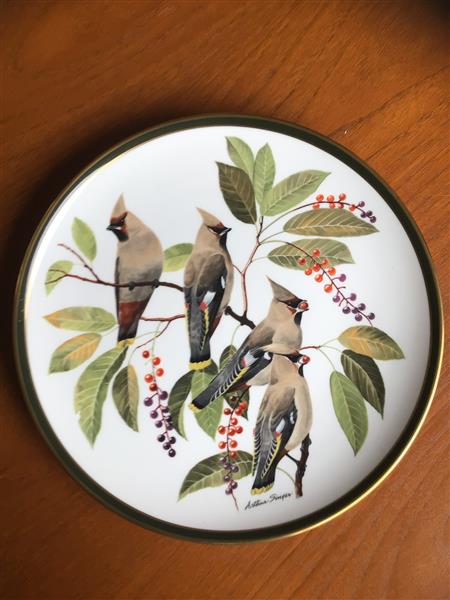Grote foto porselein borden vogels antiek en kunst keramiek en aardewerk