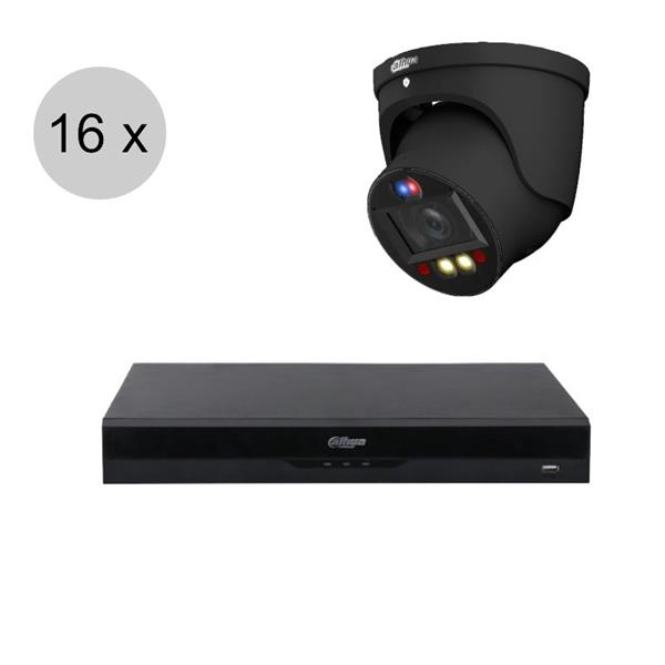 Grote foto dahua 4mp ip cameraset tioc 16 turret dome camera actieve afschrikking motorzoom 40m i audio tv en foto videobewakingsapparatuur
