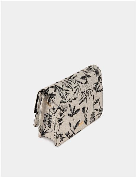 Grote foto flap bag with vegetal print black ladies sieraden tassen en uiterlijk rugtassen