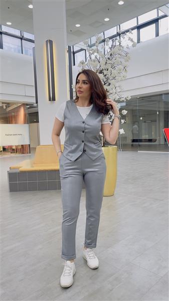 Grote foto gilet chastar 51140 silver kleding dames truien en vesten
