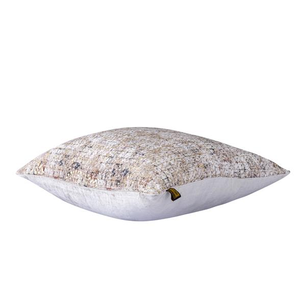 Grote foto curt cream fluwelen vierkante kussen met vierkante print 50h x 50l huis en inrichting woningdecoratie