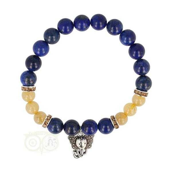 Grote foto armband lapis lazuli rutielkwarts met ganesha verzamelen overige verzamelingen