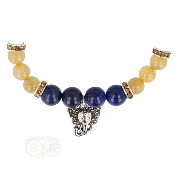 Grote foto armband lapis lazuli rutielkwarts met ganesha verzamelen overige verzamelingen