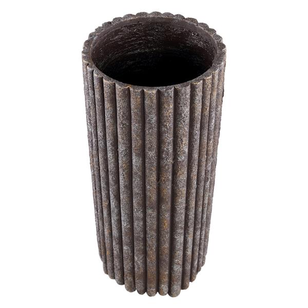 Grote foto morganne brown ronde cementen pot geribbeld hoog l huis en inrichting woningdecoratie
