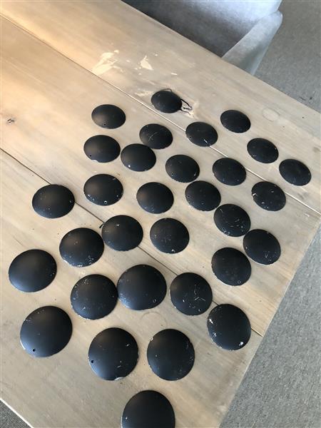 Grote foto plafonniere plafondlamp schijfjes zwart tweede kansje huis en inrichting bankstellen