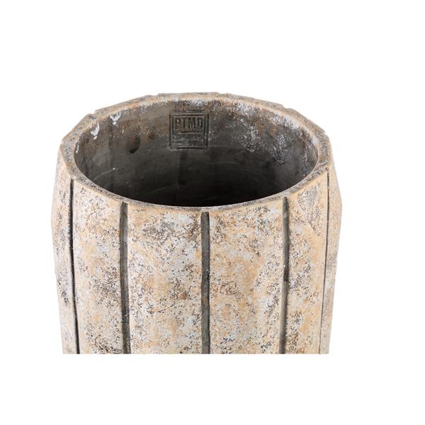 Grote foto imani taupe cement pot hoog met strepen l huis en inrichting woningdecoratie