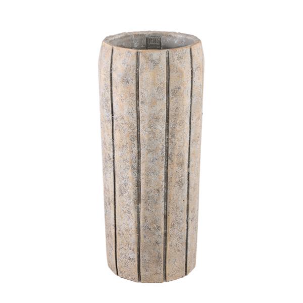 Grote foto imani taupe cement pot hoog met strepen l huis en inrichting woningdecoratie