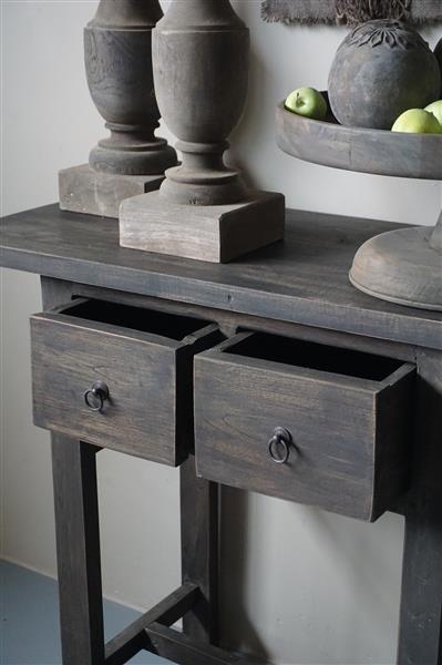 Grote foto sidetable vintage 2 lades h80 x b91 x d40 5 cm huis en inrichting woningdecoratie