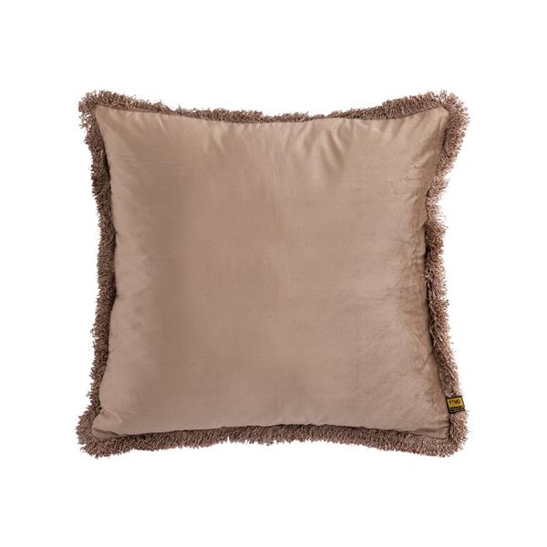Grote foto wij taupe fluwelen kussen met franjes vierkant l 60h x 60l huis en inrichting woningdecoratie