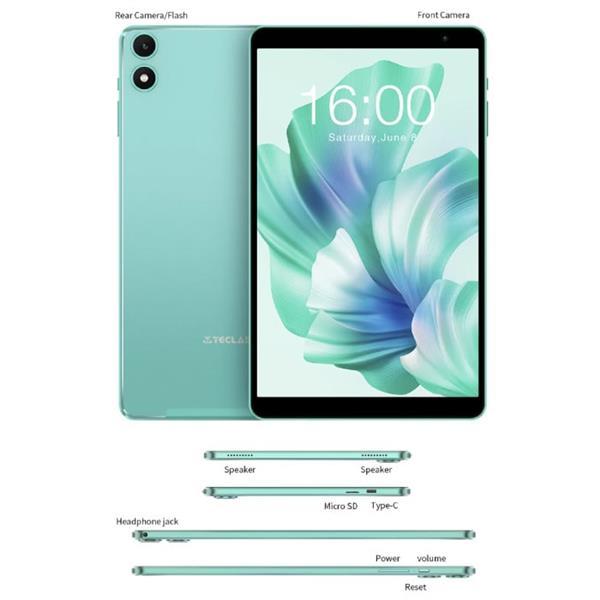 Grote foto p85t tablet 8 inch display 64 gb opslag 2 mp camera 5000mah batterij groen telecommunicatie mobieltjes