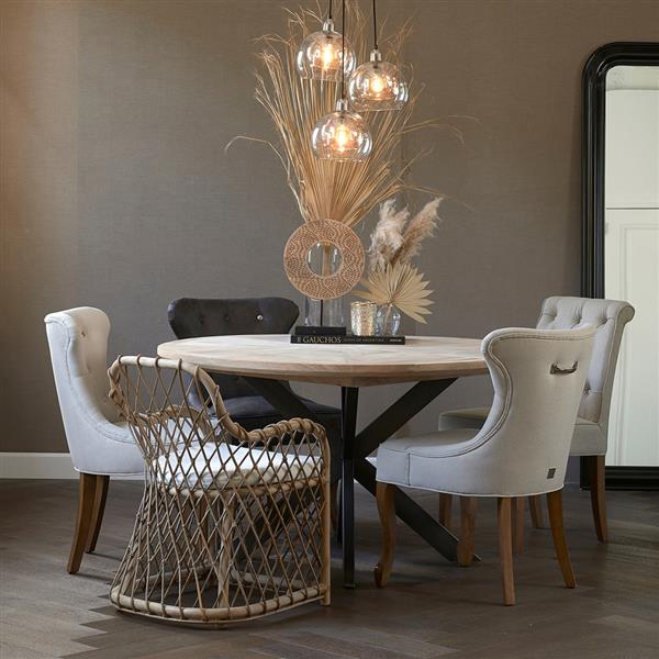 Grote foto eetkamerstoel hampton classic vlas linnen huis en inrichting woningdecoratie