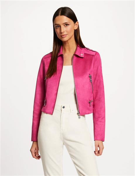 Grote foto straight jacket with suede effect 222 gsud raspberry kleding dames jassen zomer