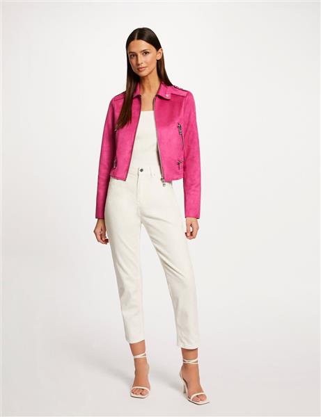 Grote foto straight jacket with suede effect 222 gsud raspberry kleding dames jassen zomer