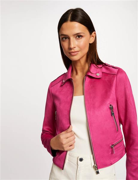 Grote foto straight jacket with suede effect 222 gsud raspberry kleding dames jassen zomer