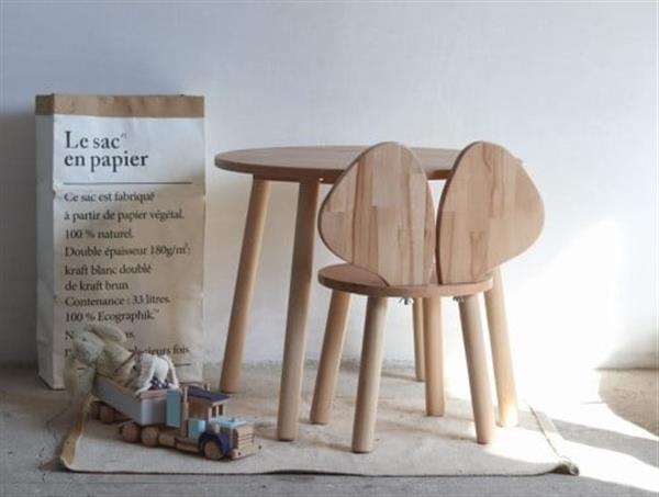 Grote foto houten set muis naturel tafel met stoeltje xl naturel kinderen en baby complete kinderkamers